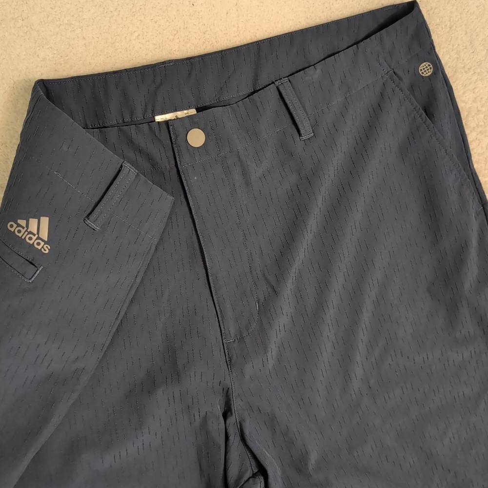 Adidas Mens Woven‎ Stretchy Performance Shorts Golf Navy 40×8.5" Textured Blue